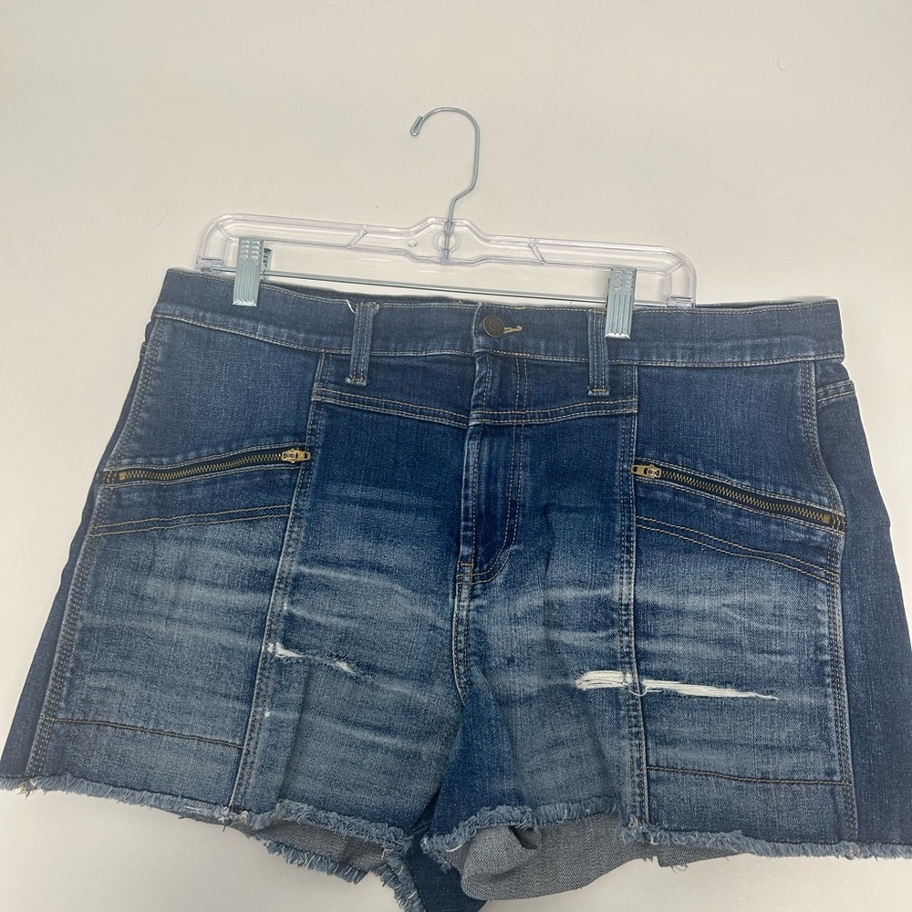 Jordache Dark Blue Jean Shorts with Distressed Details